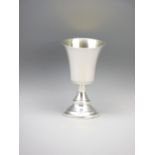 MODERN CHALICE SHAPE GOBLET with Jubilee hallmark, Birmingham 1977, maker's mark E S C, unengraved