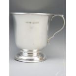 VINTAGE FLARED RIM CHRISTENING CUP, Birmingham 1950, makers J W Lambourn & Son, unengraved on a