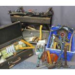 EXCELLENT QUANTITY & COLLECTION OF WELL KEPT VINTAGE & LATER TOOLS, EQUIPMENT and boxes of screws