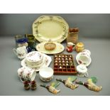 DECORATIVE TEAWARE, collectable thimbles, pottery wall ducks ETC