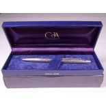 CARAN D'ACHE 'MADISON' BALLPOINT PEN - Vintage (1980s) Silvered, Swiss made, 'SFV-ASF' (Swiss