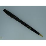 VINTAGE ONOTO 'THE PEN' No 5601 FOUNTAIN PEN - (1930s-40s) Green Marble De La Rue with gold plated