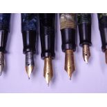 UNIQUE PENS (13) - The Unique Pen fountain pens, 10 with Warranted 14ct gold nibs, from one of the