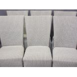 SIX MODERN LLOYD LOOM WICKER CRUISER TYPE CHAIRS, high back with apron sides, 99cms H, 45cms W,