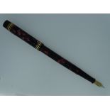 VINTAGE ONOTO 'THE PEN' No 6235 FOUNTAIN PEN - (1930s -1940s) Rose Marble De La Rue with gold plated