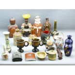 VINTAGE DRINKS DECANTERS, hip flasks, stoneware and other collectables