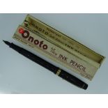 VINTAGE (1940s) BLACK DE LA RUE 'ONOTO SELF FILLING STYLO' No.928 INK PENCIL with gold plated trim