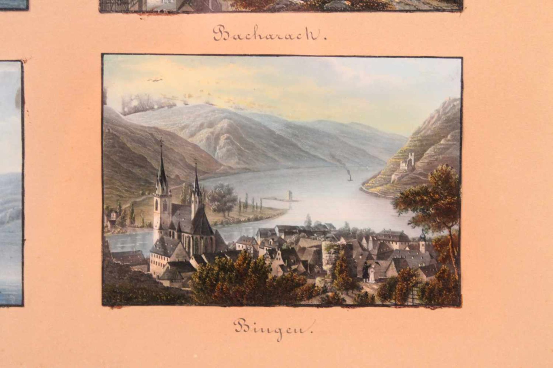 Vier Rheinansichten.19. Jh. Aquarellierte Stahlstiche. Ansichten von "Die Pfalz und Caub", "B - Bild 5 aus 5