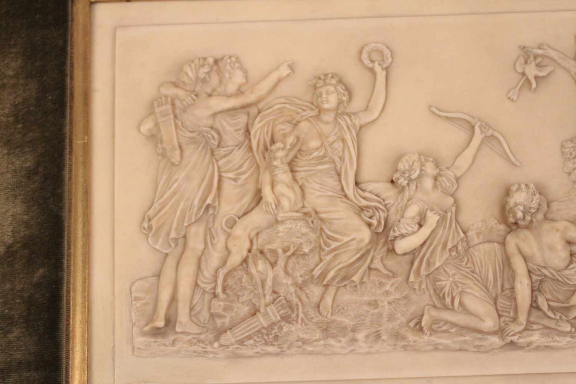 Stein-Relief.Wohl Frankreich, um 1900. H: 18,5 x 32,5cm; Rahmen H: 31 x 44 cm. Min besch, rep - Bild 3 aus 6