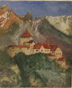 Unbekannt 20. Jh.Schloss Vaduz. Öl/Lwd. H: 46,5 x 38,5 cm.