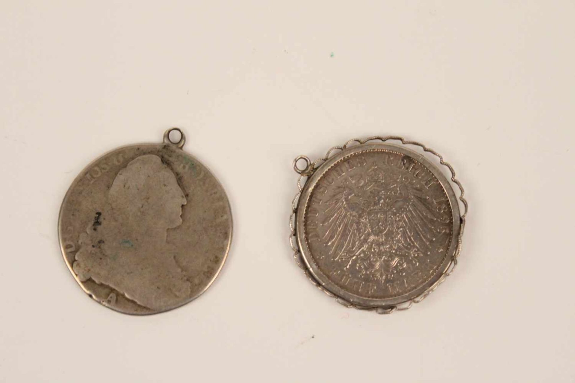 Zwei Münzen.Friedrich Großherzog von Baden Kaiserreich 5 Mark 1895 G, Patrona Bavaria A - Image 2 of 6