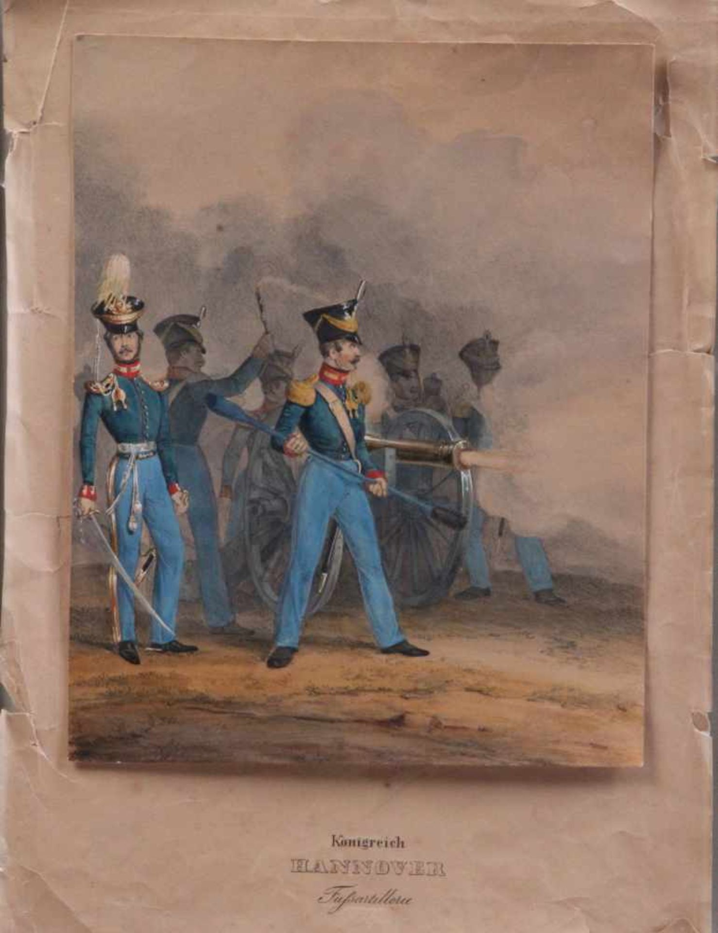 Drei kolorierte Lithografien.Bez. "Royaume de Bavière Regiment de Curiaßiers Prince Charles - Bild 2 aus 3