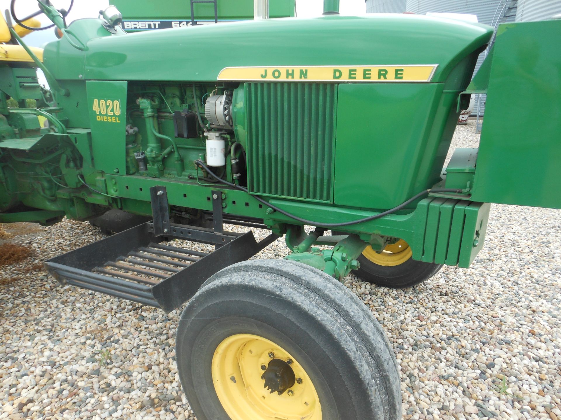 1966 JD 4020 Diesel, wide front, Synchro, front weights & tank, rock box, 18.4-34, quick coupler, - Image 4 of 4