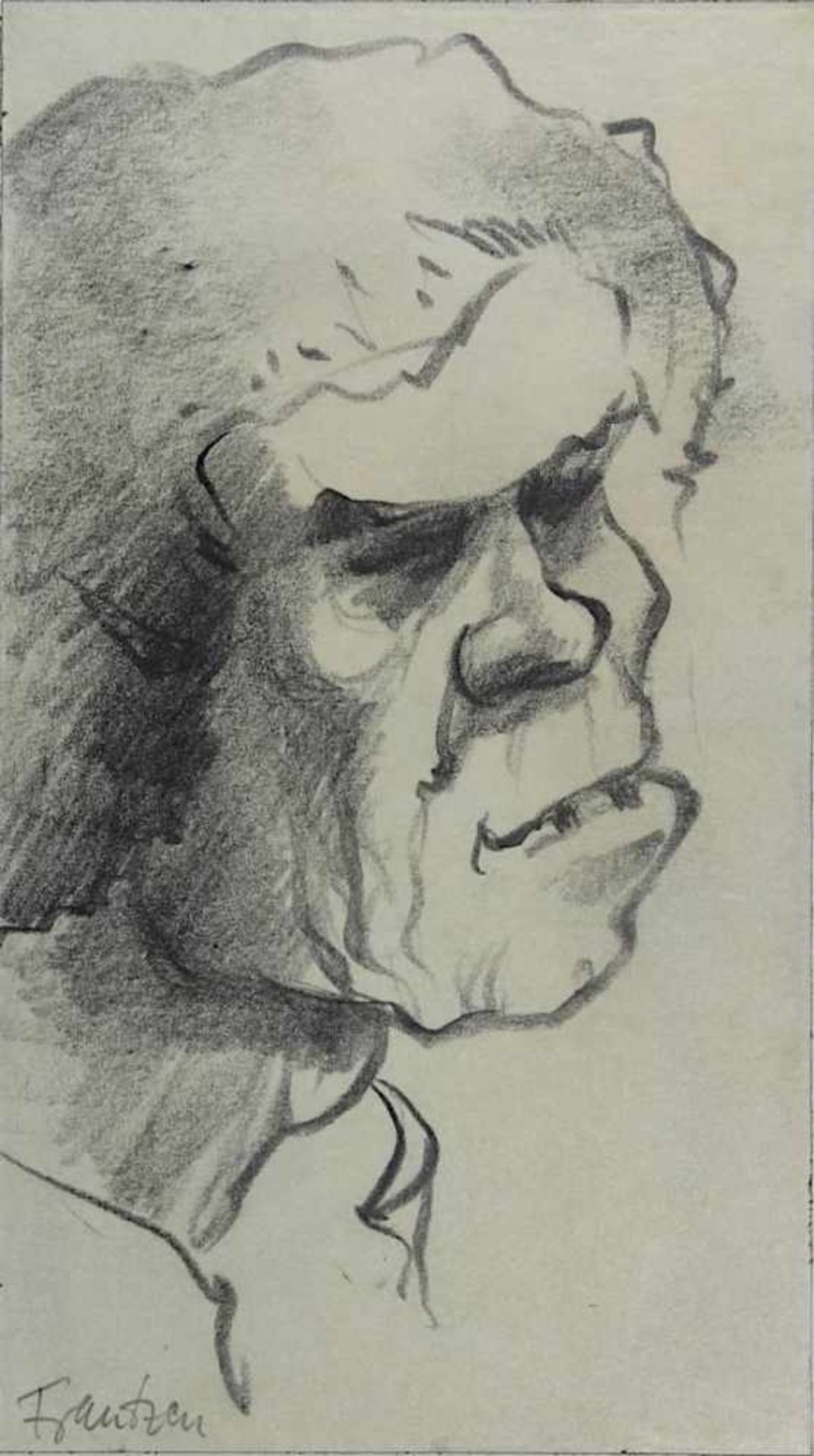 Frantzen, Peter (Saarbrücken 1913 - 2003 Saarbrücken), 24 Porträtzeichnungen, meist etwas - Bild 14 aus 14