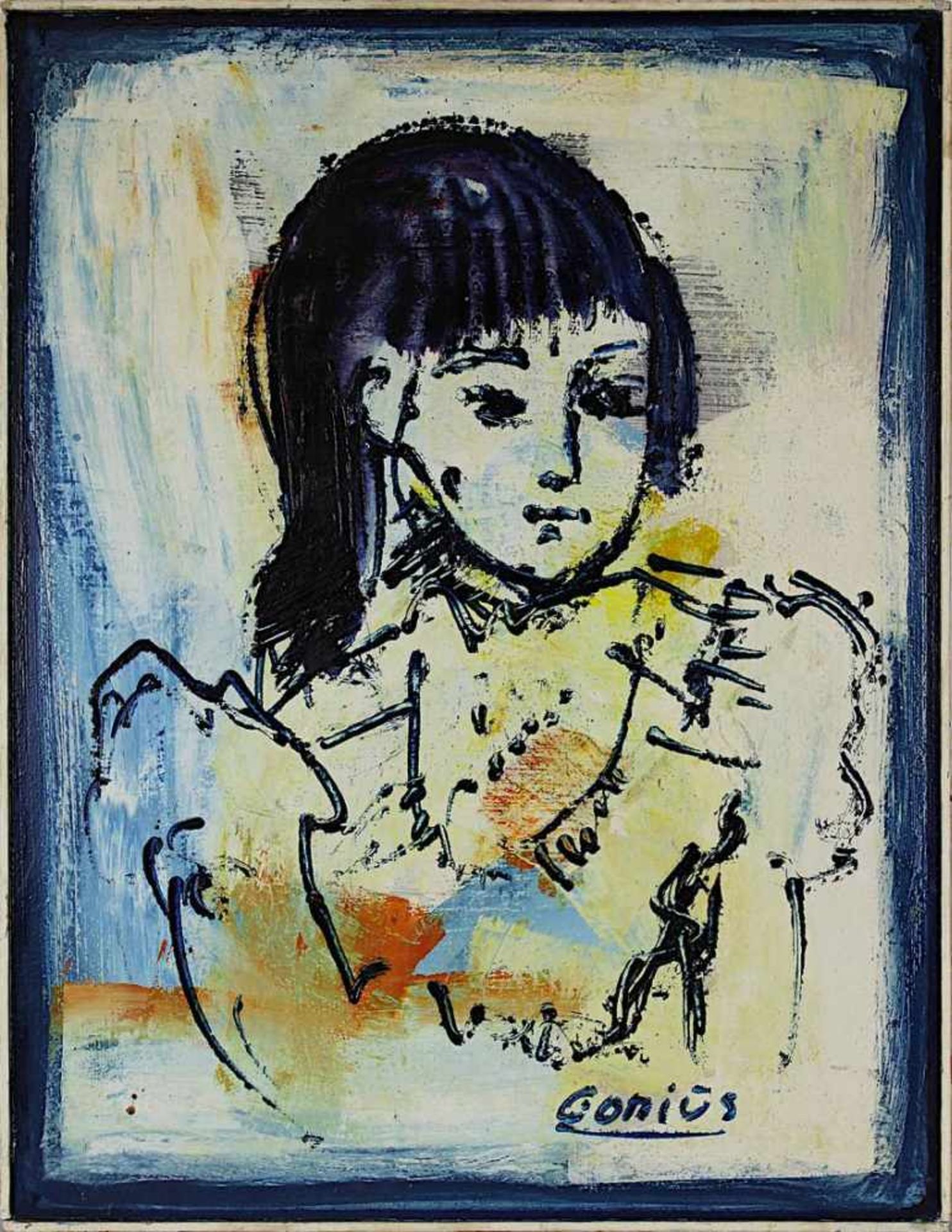 Gorius, Wolfgang (Hagen 1932 - 2003 Saarbrücken), Halbporträt eines jungen Mädchens, Öl auf