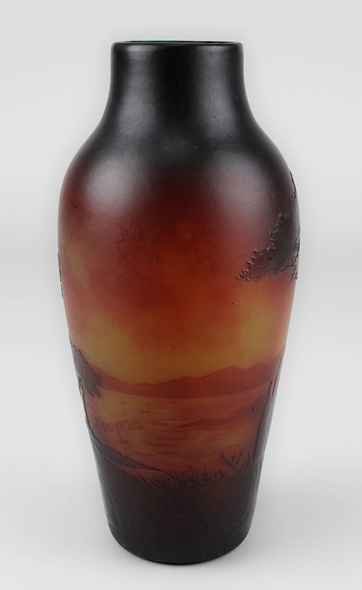 Nicholas, Paul, Jugendstil-Vase, Nancy oder Saint-Louis nach 1919, Klarglas mit gelbem, leicht - Image 3 of 5