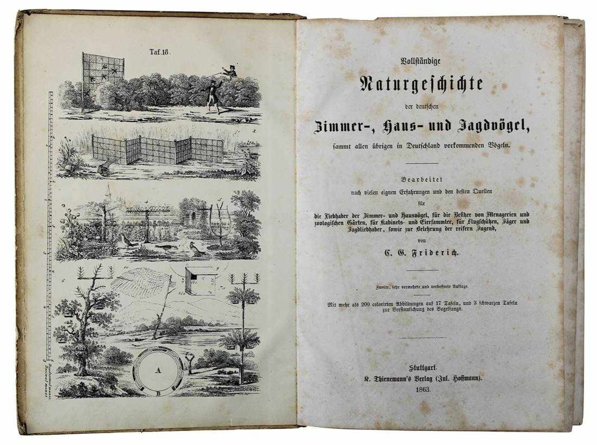 Friderich, C. G., "Naturgeschichte der deutschen Zimmer-, Haus- und Jagdvögel, samt allen übrigen in