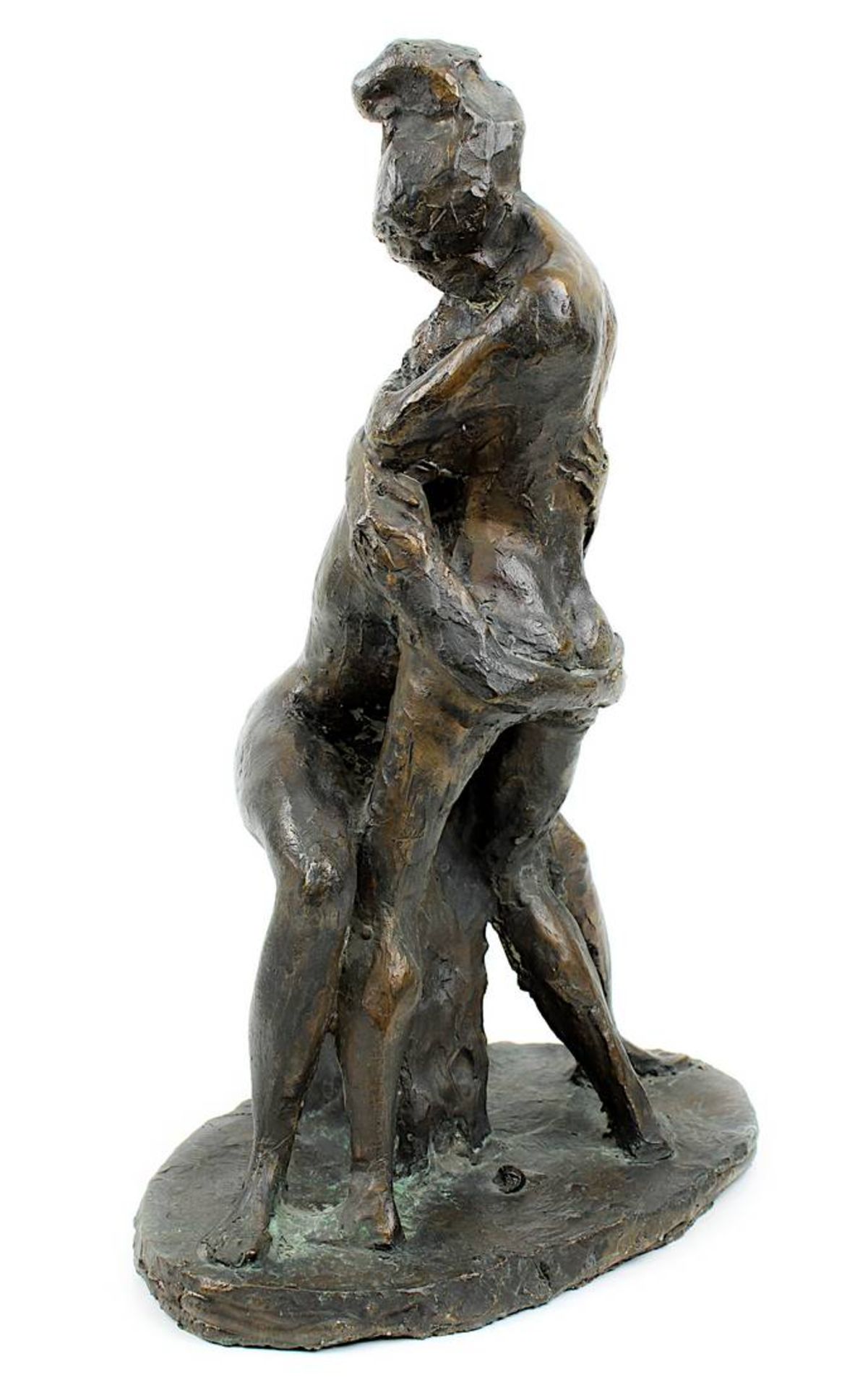 Schröder, Hans (Saarbrücken 1930 - 2010 Saarbrücken), Frauenpaar als Akte, erotische Bronzefigur mit