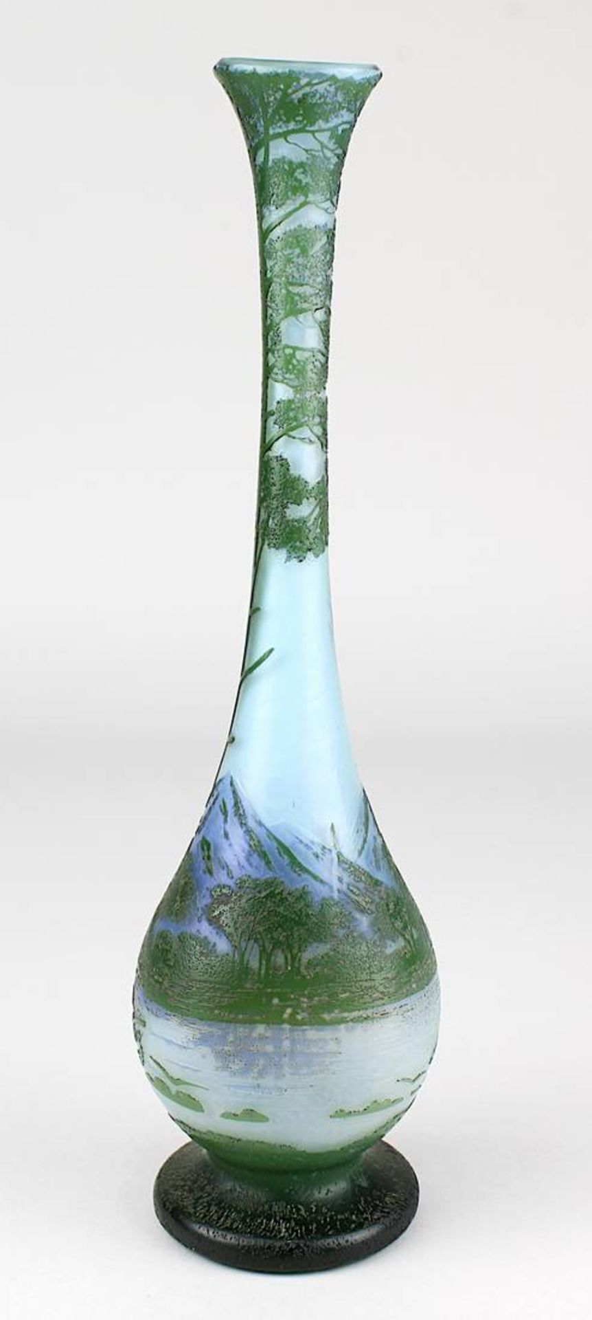 De Vez Jugendstilvase mit Landschaftsdekor, Cristallerie de Pantin Stumpf, Touvier, Viollet & Cie, - Image 3 of 4