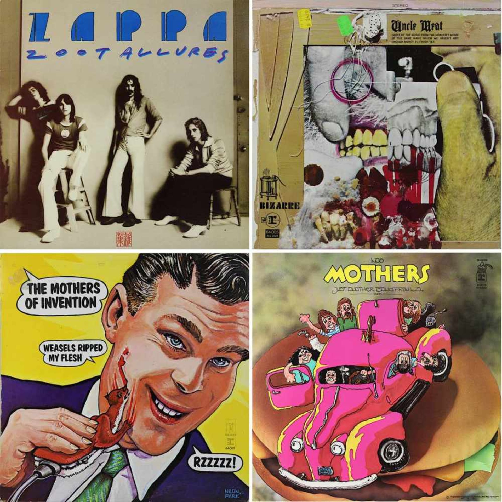 Frank Zappa, 4 Vinyl - Schallplatten: Doppelalbum: Frank Zappa, Uncle Meat, 1968, written & produced