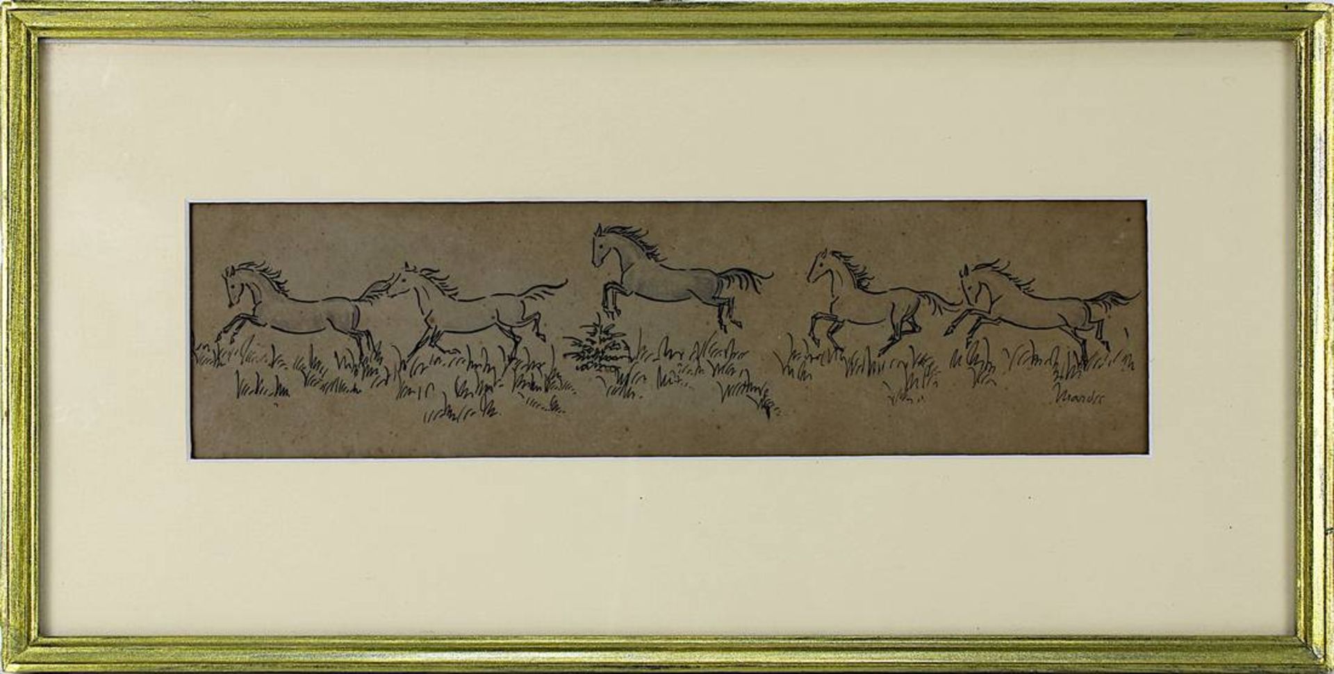 Gerhard, Marcks (Berlin 1889 - 1981 Burgbrohl/Eifel), Zwei Pferdestudien, Tuschzeichnungen, eine - Bild 2 aus 5