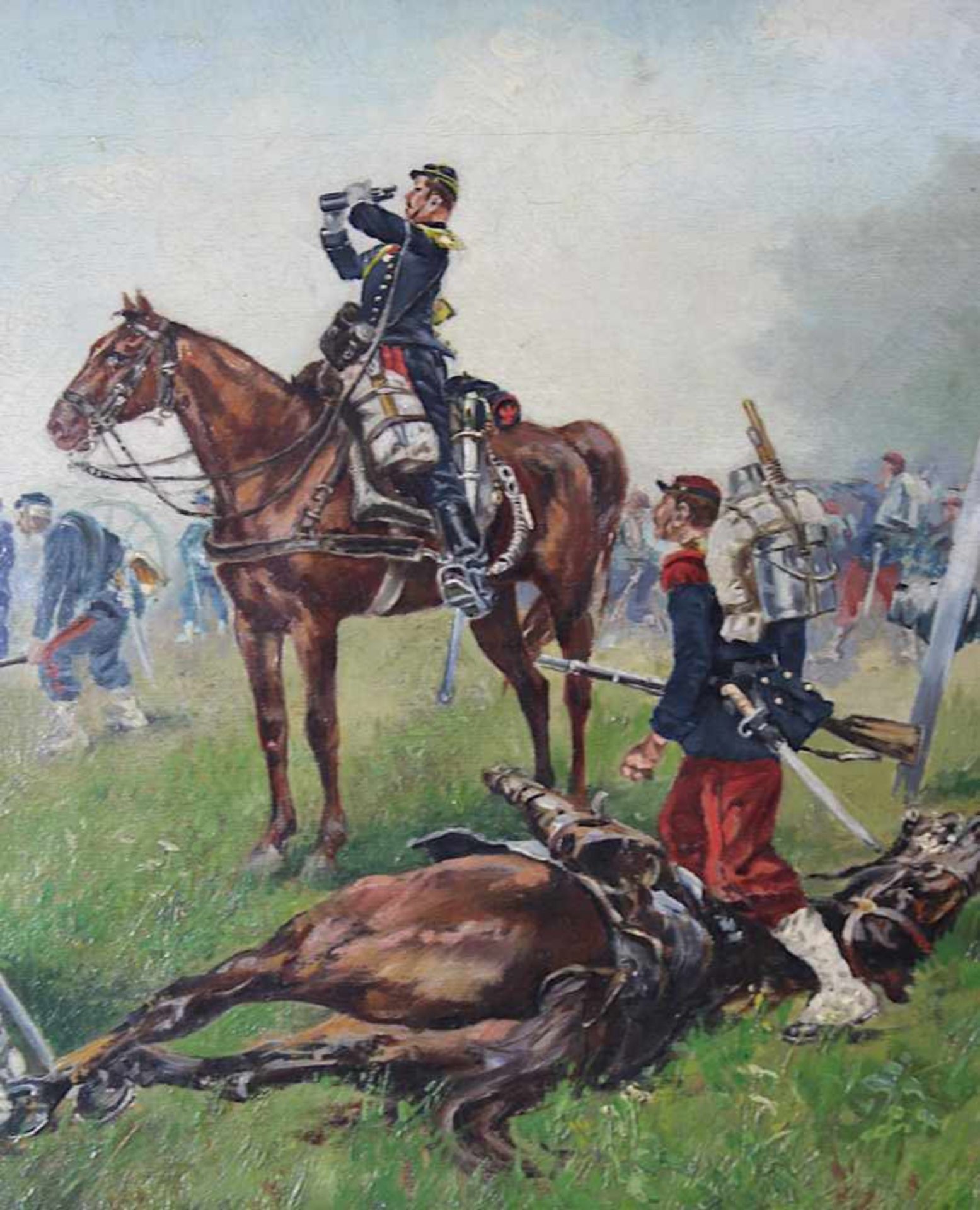 Erhard, (Schlachten -/ Historienmaler um 1900), Französische Artillerie im Deutsch - Französischem - Bild 4 aus 8