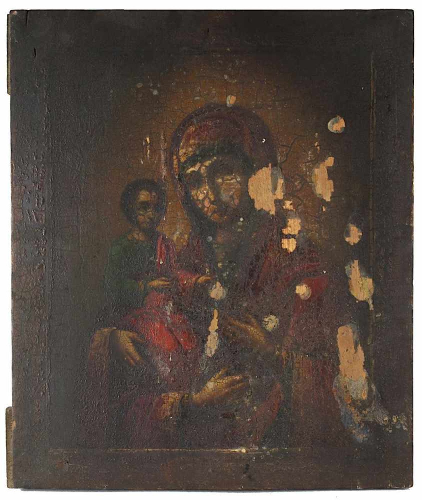 Zwei Ikonen mit Gottesmutter Hodegetria - Darstellungen, Russland 2. H. 19. Jh.: eine Ikone mit - Bild 5 aus 5