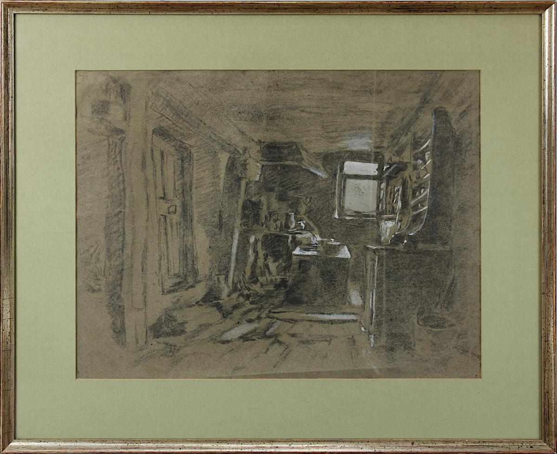 Happ, Jakob, attr. (Frankfurt 1861 - 1936 Frankfurt), Fachwerkhaus und ländliches Interieur, 2 - Bild 3 aus 5