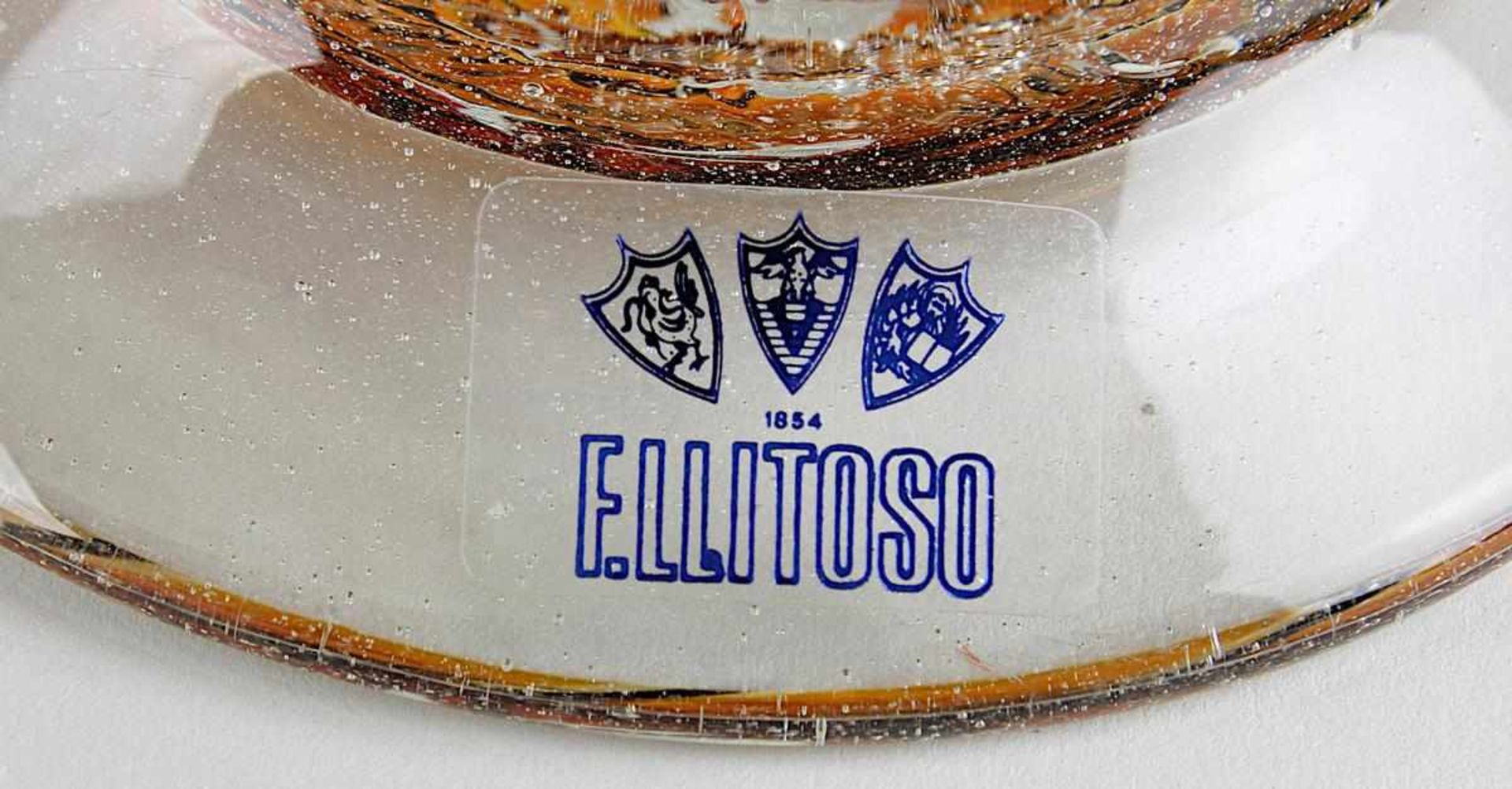 Murano Glaskrug, Hersteller Elli Toso, spiralförmig aneinandergestetzte und verschmolzene Glasfäden, - Bild 2 aus 2