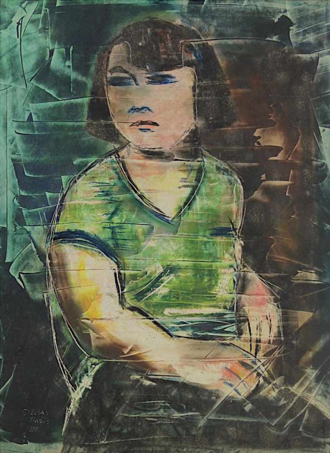 Elsas, Paul (Stuttgart 1896 - 1981 Vence), Dreiviertelporträt eines Mädchens, (19)31, Elsas zählt - Bild 2 aus 2