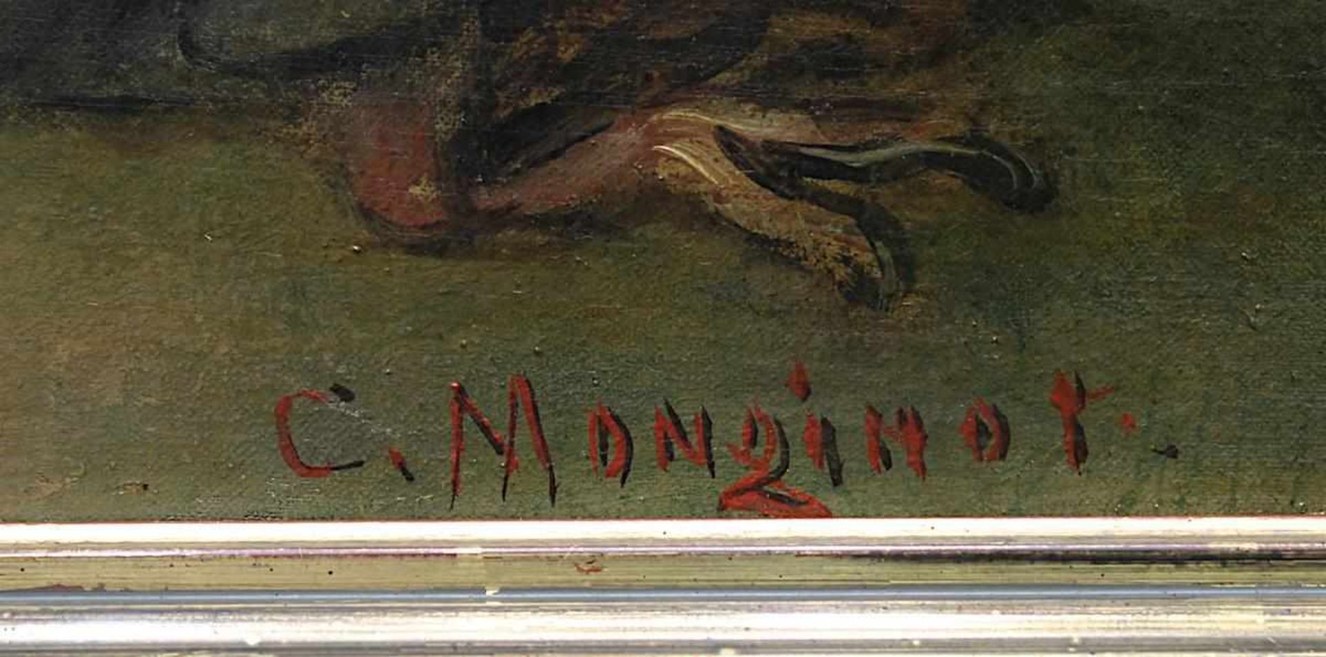 Monginot, Charles (Brienne-le-Château 1825 - Dienville 1900), Vogelnest mit fünf Jungvögeln, Öl - Bild 3 aus 4