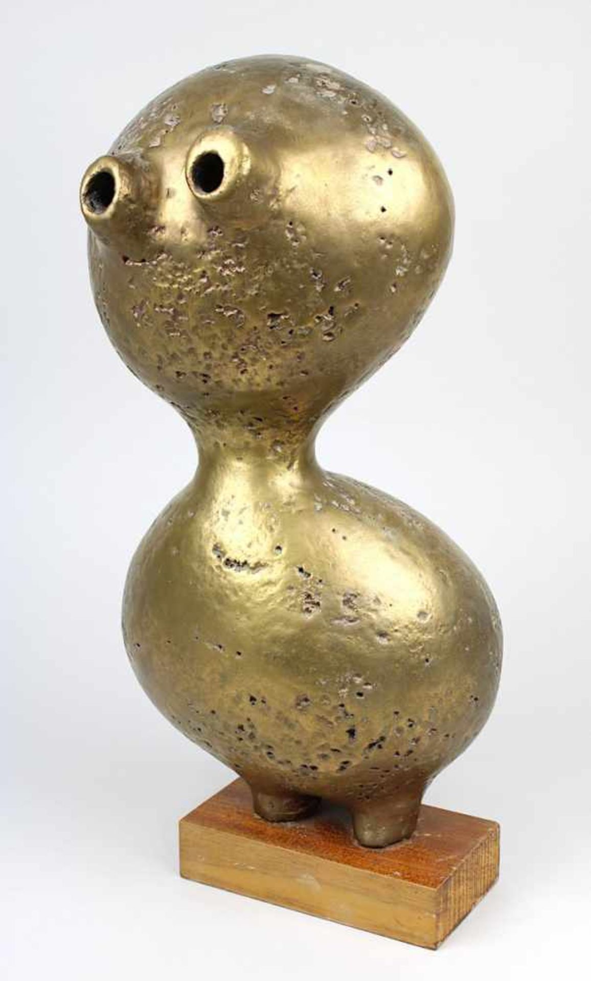 Masson, André Aleth (1919-2009), "Petite Fille", Keramik goldbronziert