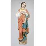 Heilige Maria, Sandsteinfigur, Eifel / Moselgebiet, 18./19. Jh., farbig gefasst ( Fassung übergange