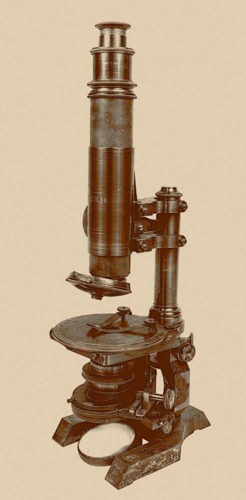 Mikroskop W &H Seibert Wetzlar, Ende 19. Jh., Messing, mit 4 Objektiven (diese in separatem - Bild 6 aus 6