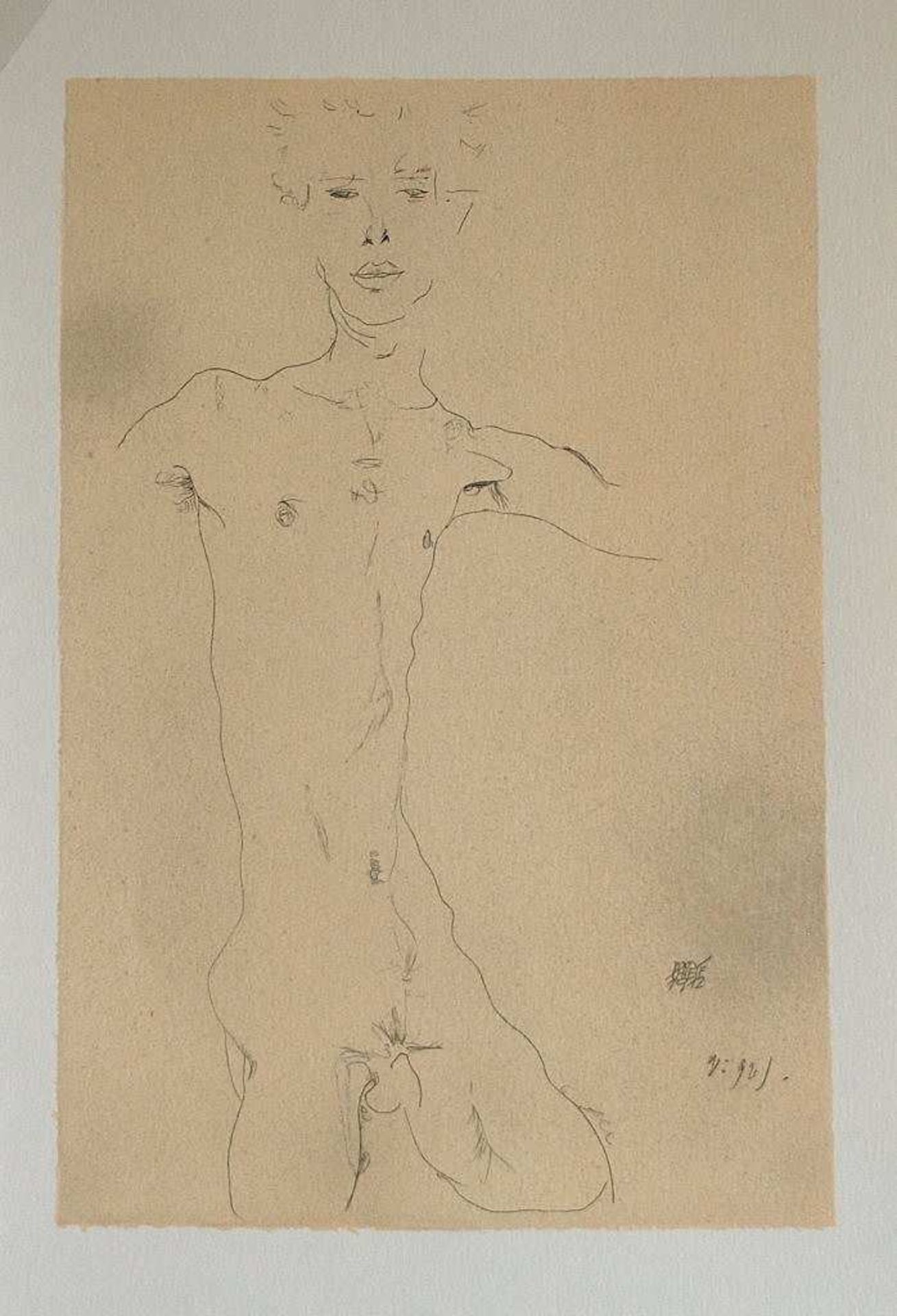 Egon Schiele (after) - Autoportrait