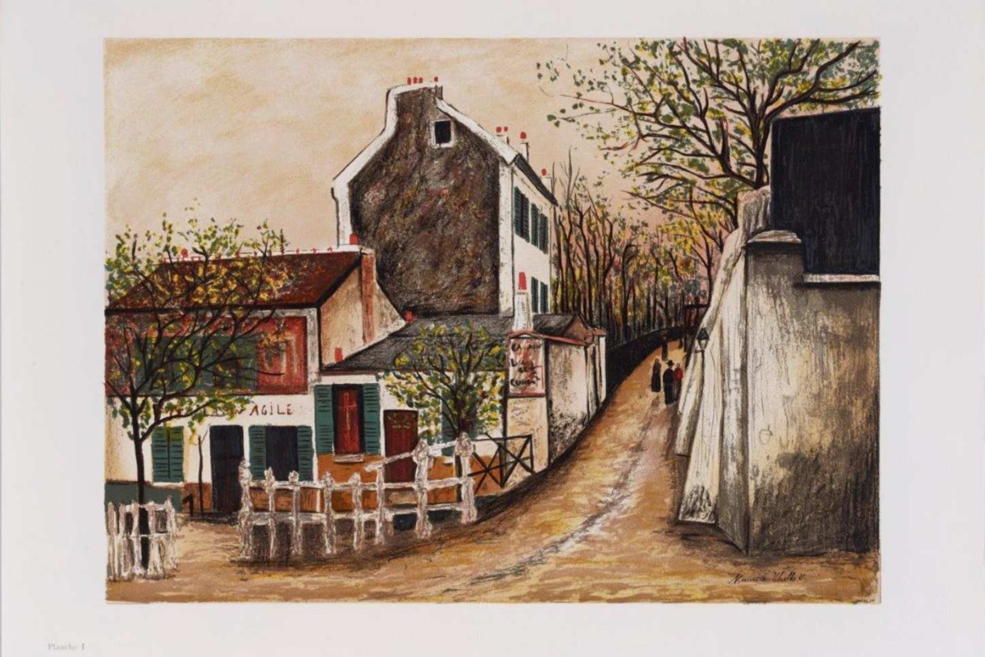 Maurice UTRILLO (1883 - 1955) (after) - Montmartre. Le cabaret du Lapin-Agile et la rue Saint-