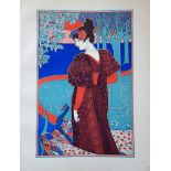 Louis RHEAD (1857 - 1926) Woman with Peacock, 1897 Original lithograph on fine [...]