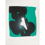 Ladislas KIJNO (1921 - 2012) Le Temps Maintenu Vert Silkscreen on wrinkled [...]