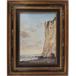 Jean Jacques RENE Etretat Cliffs Oil on canvas Signed on the right upper-corner On [...]