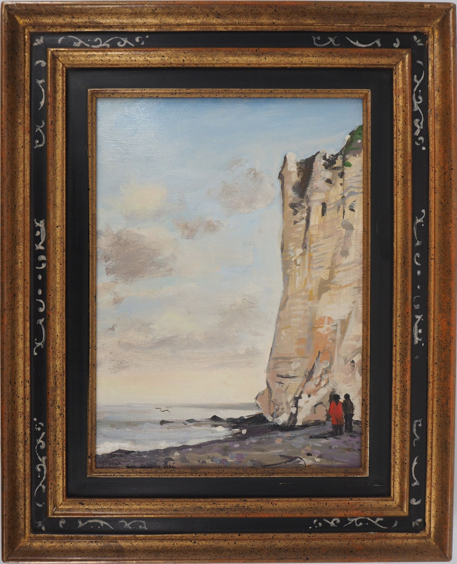 Jean Jacques RENE Etretat Cliffs Oil on canvas Signed on the right upper-corner On [...]