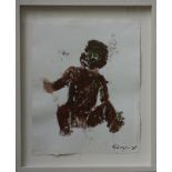 Philippe Pasqua Seated child Biro, gouache and acrylic on canvas Signed bottom [...]