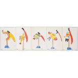 Charles LE BARS Series of pelicans Original watercolours, on art paper Signed in ink [...]