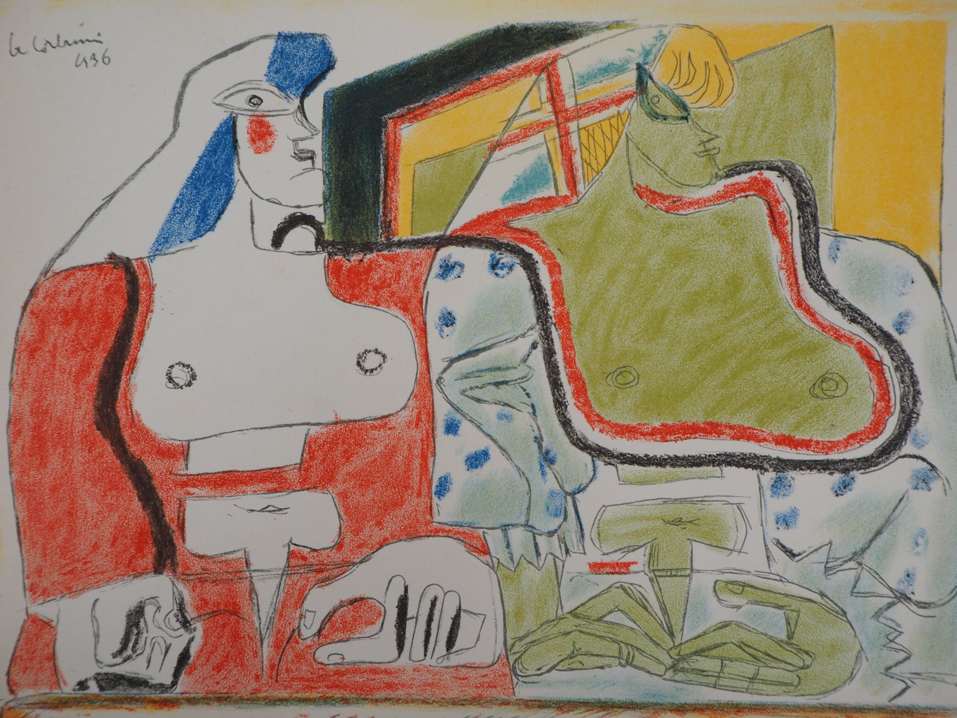 Le Corbusier (after) Two Spaniards on the Balcony, 1938 Lithography Signed in the [...] - Bild 3 aus 5