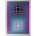 Victor Vasarely Composition cinétique Screen printing on vellum paper Signed in [...]