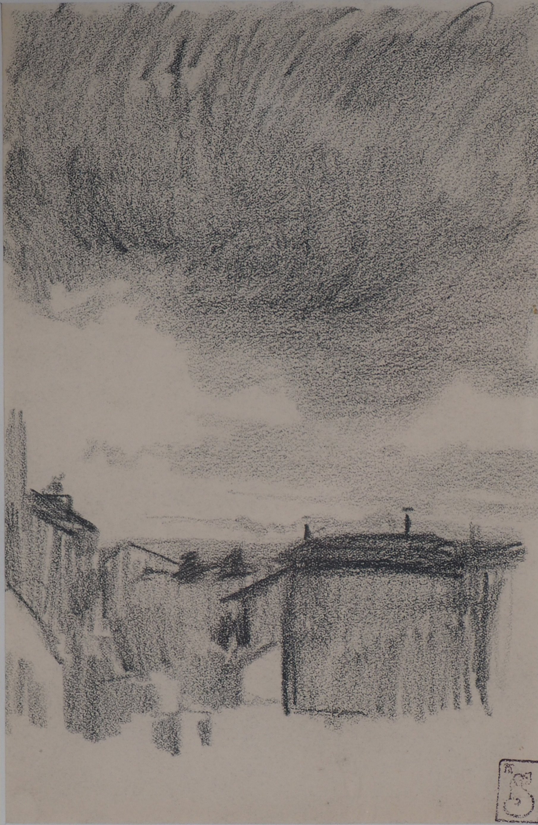 Théophile-Alexandre Steinlen (1859-1923) The rooftops of Paris Drawing in black [...] - Image 3 of 5