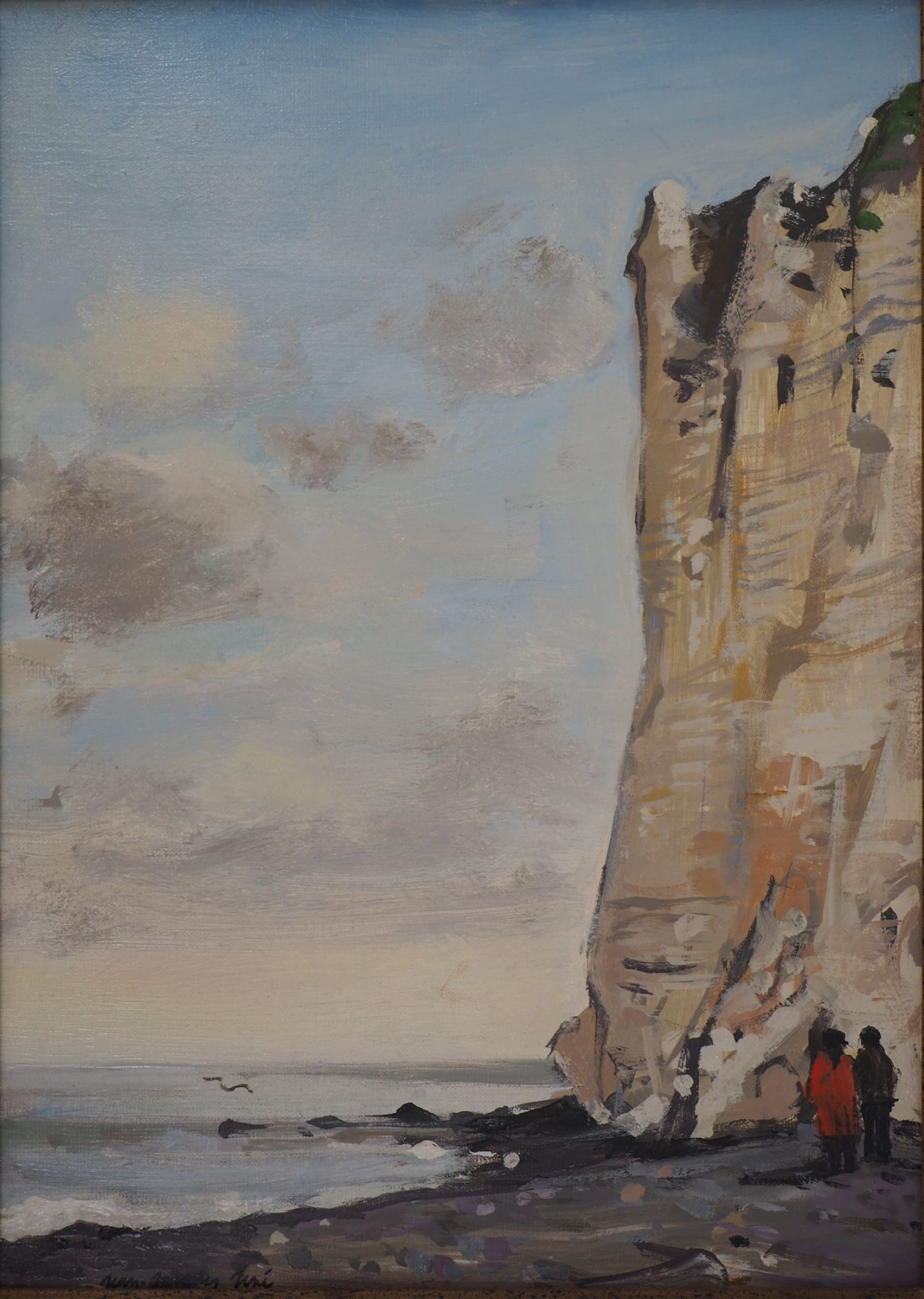 Jean Jacques RENE Etretat Cliffs Oil on canvas Signed on the right upper-corner On [...] - Bild 2 aus 8