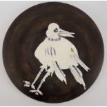 Pablo Picasso (1881-1973) Bird (No. 93) Plate of white earthenware, made in Madoura [...]
