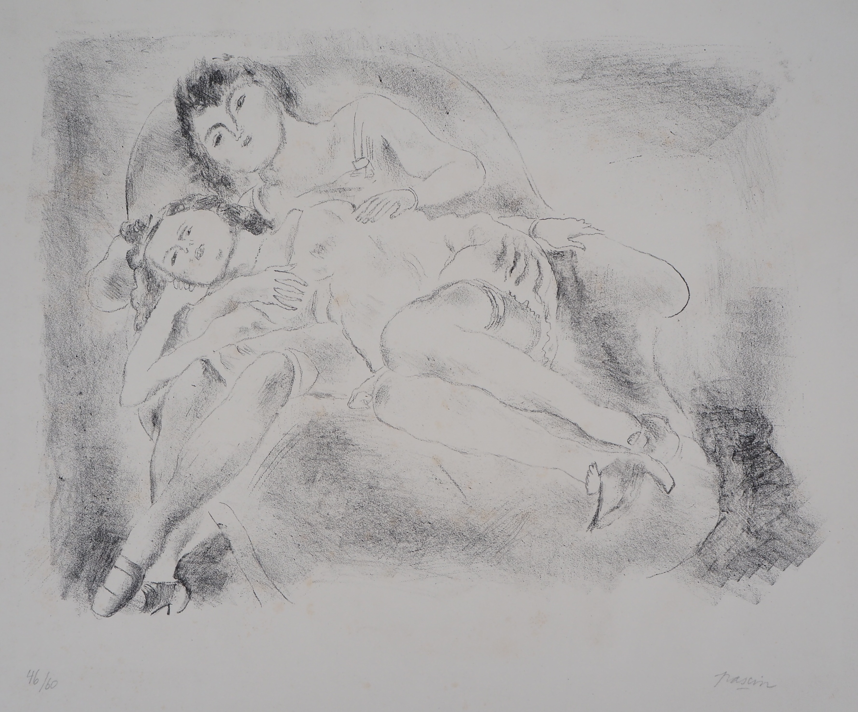 Jules PASCIN (1885-1930) Two women Original lithograph on Vellum Signed in [...]