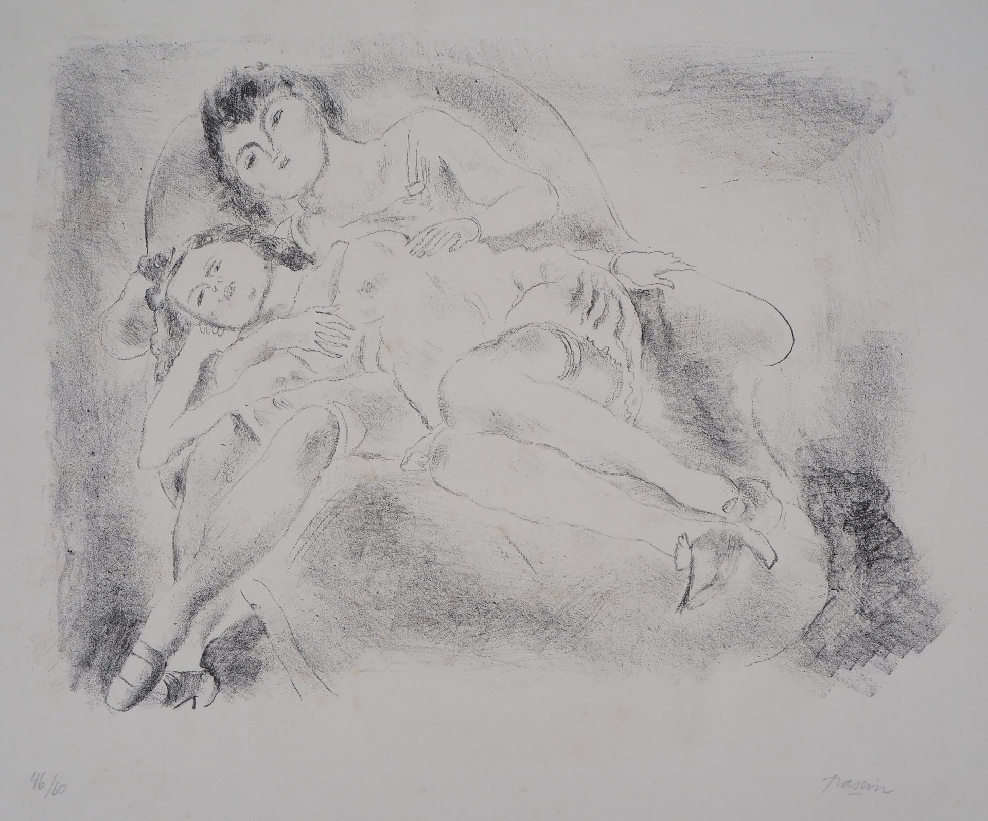 Jules PASCIN (1885-1930) Two women Original lithograph on Vellum Signed in [...]