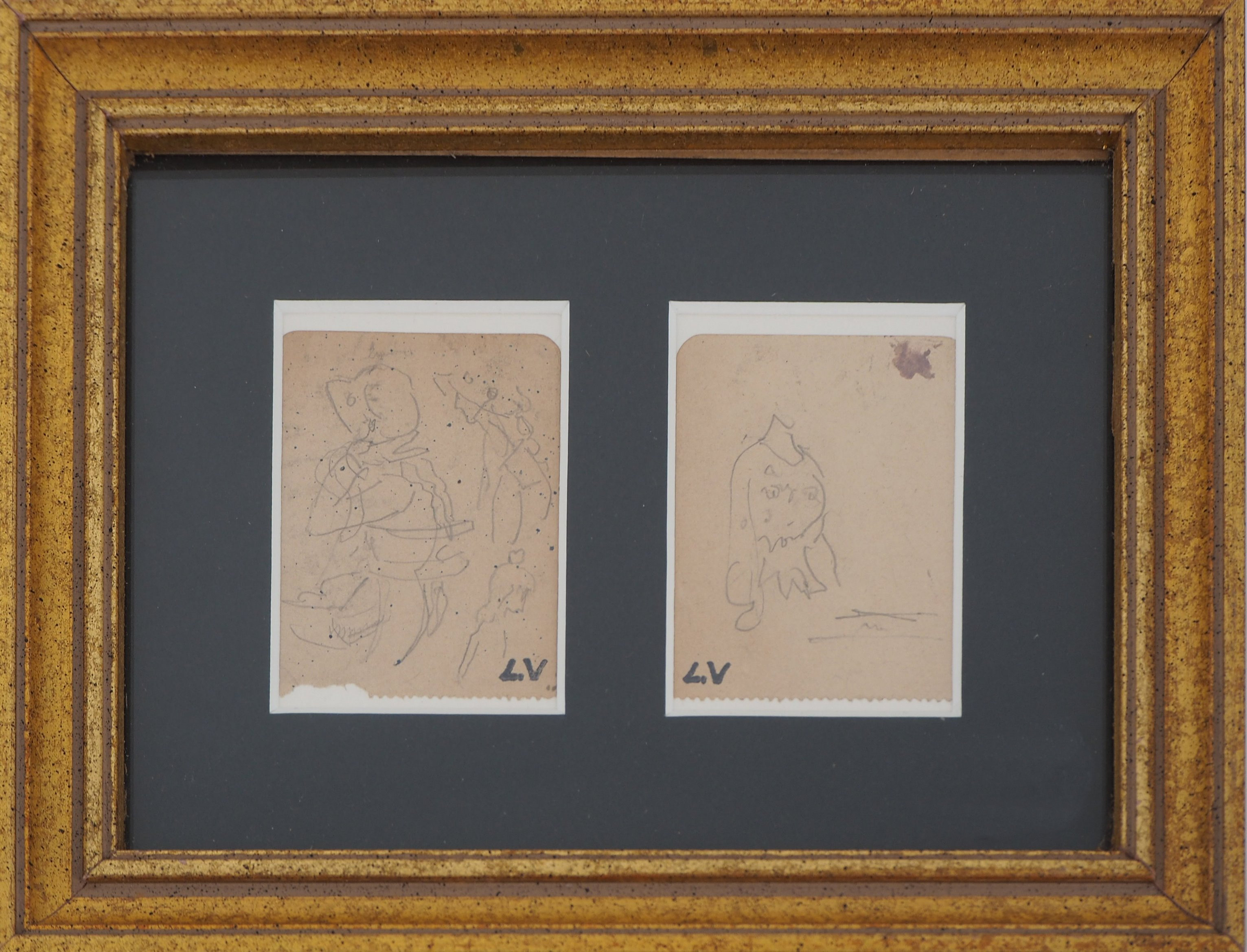 Louis VALTAT Etudes de costume Lead pencil drawings Signed with monogram "LV" on [...] - Image 3 of 3